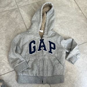 Sherpa lined GAP hooded zip sweatshirt jacket